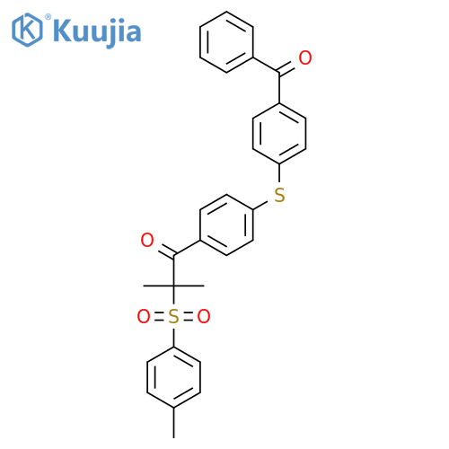 1-{4-[(4-benzoylphenyl)sulfanyl]phenyl}-2-methyl-2-[(4-methylphenyl)sulfonyl]propan-1-one structure