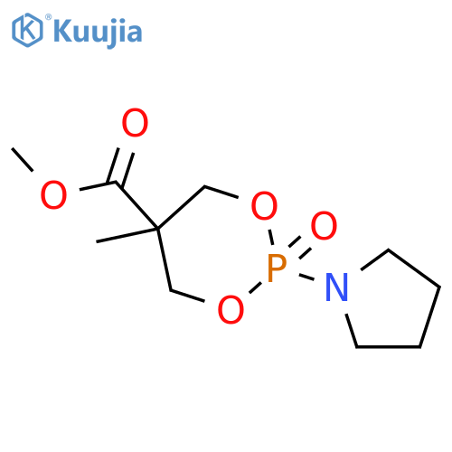 1,3,2-Dioxaphosphorinane-5-carboxylicacid, 5-methyl-2-(1-pyrrolidinyl)-, methyl ester, 2-oxide structure