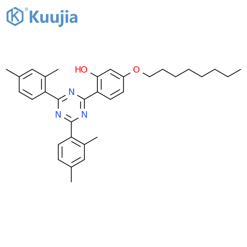 2,4-Bis(2,4-dimethylphenyl)-6-(2-hydroxy-4-n-octyloxyphenyl)-1,3,5-triazine structure