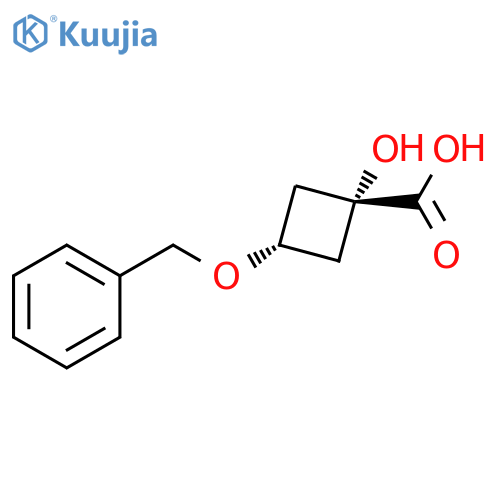 trans-1-Hydroxy-3-(phenylmethoxy)cyclobutanecarboxylic acid structure