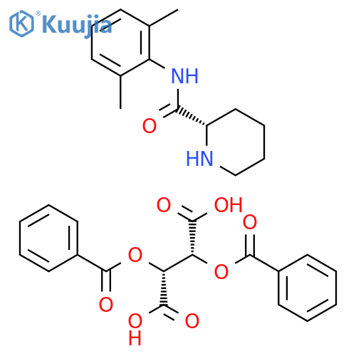 Butanedioic acid, 2,3-bis(benzoyloxy)-, (2R,3R)-, compd. with (2S)-N-(2,6-dimethylphenyl)-2-piperidinecarboxamide (1:2) structure