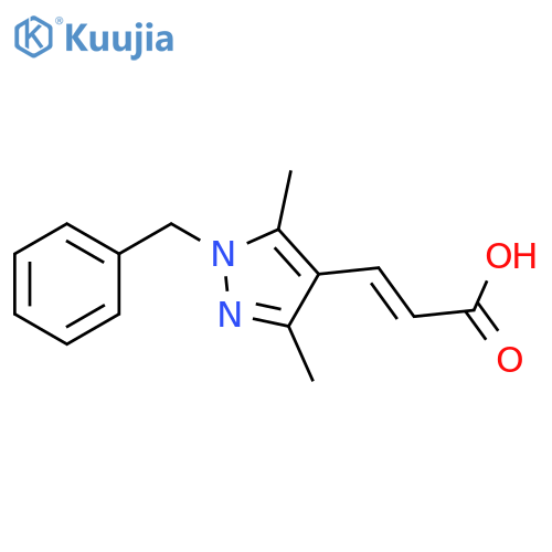 3-(1-benzyl-3,5-dimethyl-1H-pyrazol-4-yl)prop-2-enoic acid structure