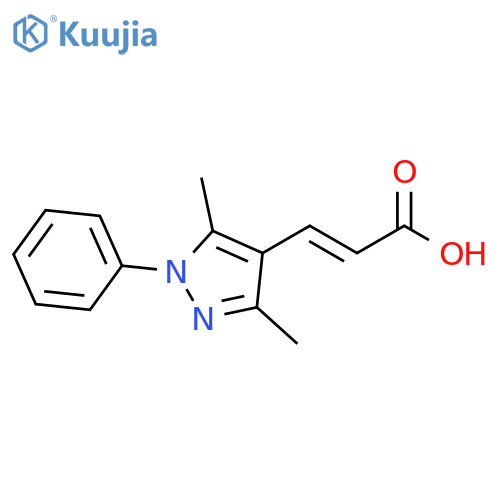 (2E)-3-(3,5-dimethyl-1-phenyl-1H-pyrazol-4-yl)prop-2-enoic acid structure