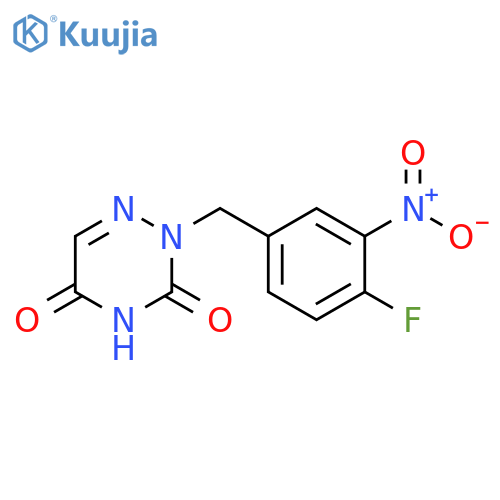 1,2,4-Triazine-3,5(2H,4H)-dione, 2-[(4-fluoro-3-nitrophenyl)methyl]- structure