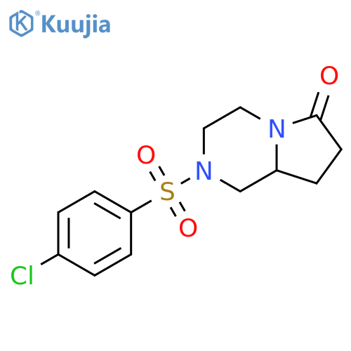 Pyrrolo[1,2-a]pyrazin-6(2H)-one, 2-[(4-chlorophenyl)sulfonyl]hexahydro- structure