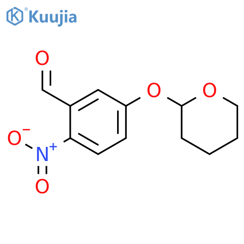 Benzaldehyde, 2-nitro-5-[(tetrahydro-2H-pyran-2-yl)oxy]- structure