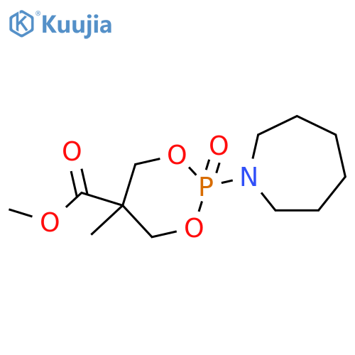 1,3,2-Dioxaphosphorinane-5-carboxylicacid, 2-(hexahydro-1H-azepin-1-yl)-5-methyl-, methyl ester, 2-oxide structure