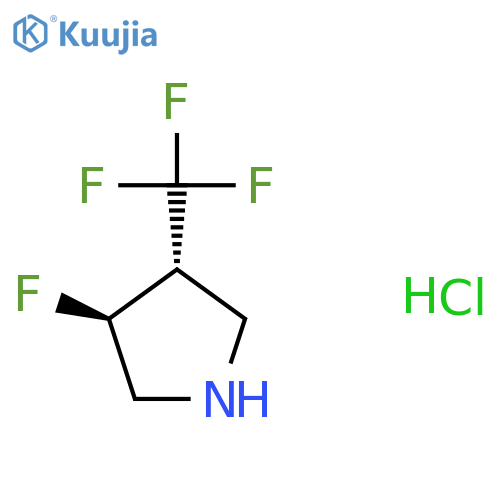 rac-(3R,4S)-3-fluoro-4-(trifluoromethyl)pyrrolidine hydrochloride structure