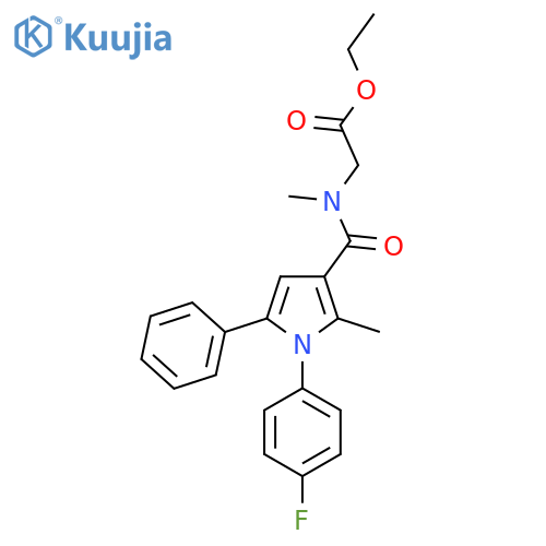 ethyl 2-{1-[1-(4-fluorophenyl)-2-methyl-5-phenyl-1H-pyrrol-3-yl]-N-methylformamido}acetate structure