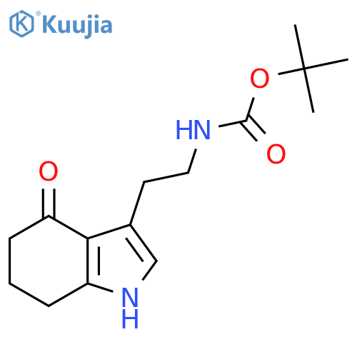 tert-Butyl (2-(4-oxo-4,5,6,7-tetrahydro-1H-indol-3-yl)ethyl)carbamate structure