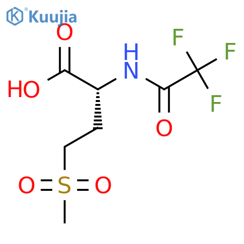 (2R)-4-methanesulfonyl-2-(2,2,2-trifluoroacetamido)butanoic acid structure