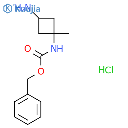 benzyl N-[(1r,3s)-3-amino-1-methylcyclobutyl]carbamate hydrochloride structure