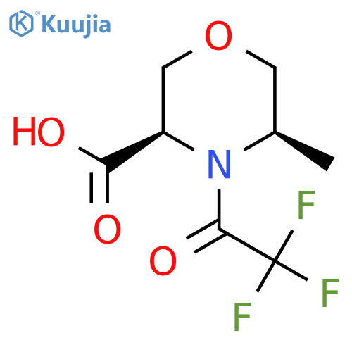 (3R,5R)-5-methyl-4-(2,2,2-trifluoroacetyl)morpholine-3-carboxylic acid structure