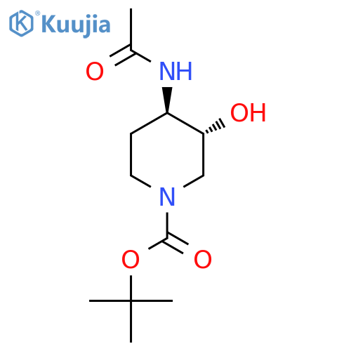 tert-butyl (3R,4R)-4-acetamido-3-hydroxypiperidine-1-carboxylate structure