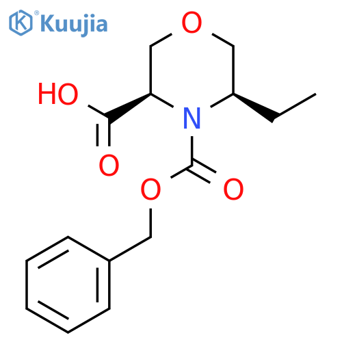 (3R,5R)-4-(benzyloxy)carbonyl-5-ethylmorpholine-3-carboxylic acid structure