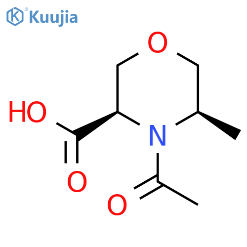 (3R,5R)-4-acetyl-5-methylmorpholine-3-carboxylic acid structure