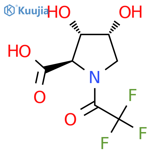 (2R,3S,4R)-3,4-dihydroxy-1-(2,2,2-trifluoroacetyl)pyrrolidine-2-carboxylic acid structure