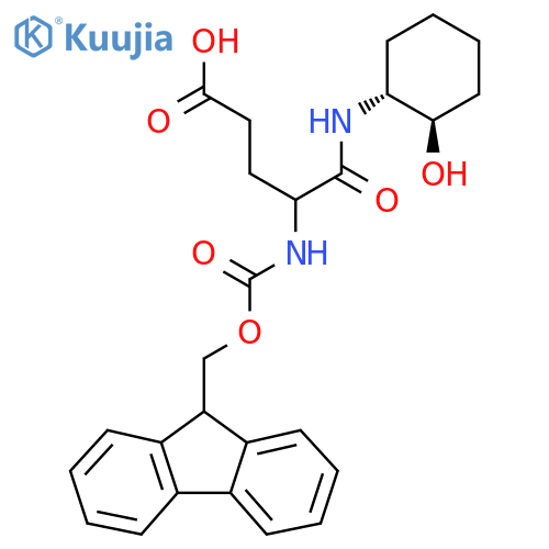 4-({(9H-fluoren-9-yl)methoxycarbonyl}amino)-4-{(1R,2R)-2-hydroxycyclohexylcarbamoyl}butanoic acid structure