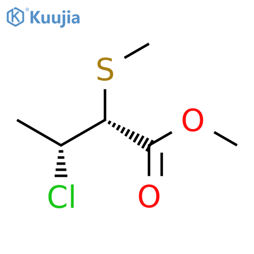 Butanoic acid, 3-chloro-2-(methylthio)-, methyl ester, (R*,R*)- structure