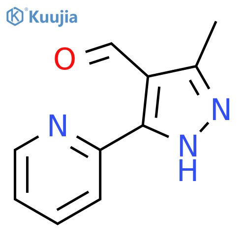 5-methyl-3-(pyridin-2-yl)-1H-pyrazole-4-carbaldehyde structure