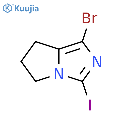 1-bromo-3-iodo-5H,6H,7H-pyrrolo[1,2-c]imidazole structure