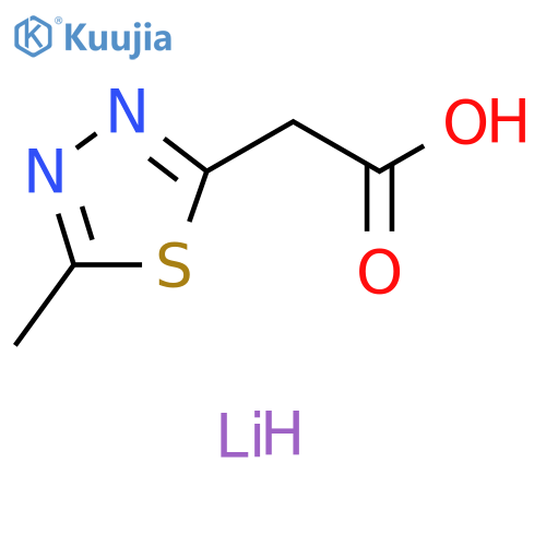 1,3,4-Thiadiazole-2-acetic acid, 5-methyl-, lithium salt (1:1) structure