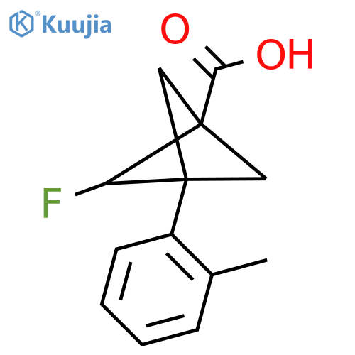 2-Fluoro-3-(2-methylphenyl)bicyclo[1.1.1]pentane-1-carboxylic acid structure