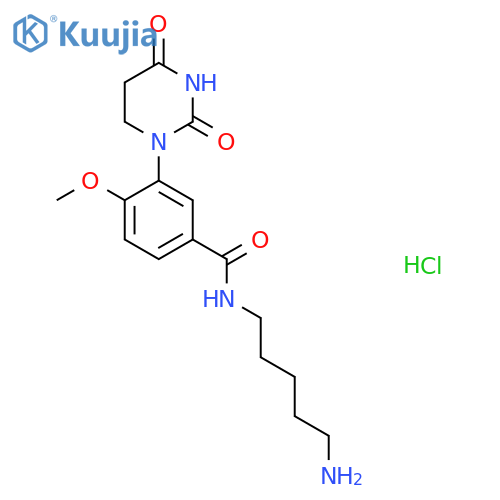 N-(5-aminopentyl)-3-(2,4-dioxo-1,3-diazinan-1-yl)-4-methoxybenzamide hydrochloride structure