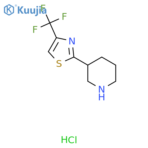 3-[4-(Trifluoromethyl)-1,3-thiazol-2-yl]piperidine hydrochloride structure