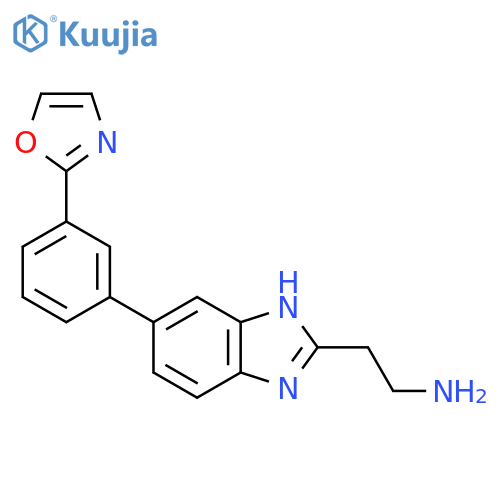 2-{5-3-(1,3-oxazol-2-yl)phenyl-1H-1,3-benzodiazol-2-yl}ethan-1-amine structure