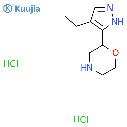 2-(4-ethyl-1H-pyrazol-3-yl)morpholine dihydrochloride structure