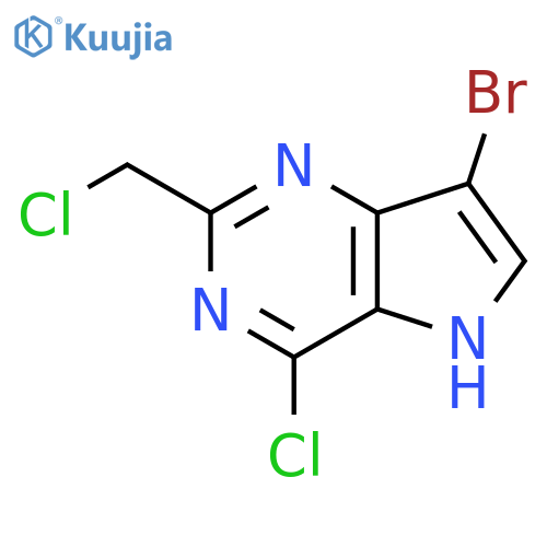 7-bromo-4-chloro-2-(chloromethyl)-5H-pyrrolo3,2-dpyrimidine structure