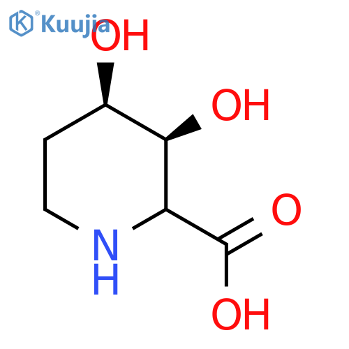 rac-(3R,4S)-3,4-dihydroxypiperidine-2-carboxylic acid structure