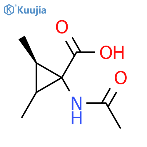 rac-(1R,2R)-1-acetamido-2,3-dimethylcyclopropane-1-carboxylic acid structure