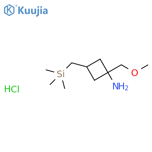 1-(Methoxymethyl)-3-[(trimethylsilyl)methyl]cyclobutan-1-amine hydrochloride structure