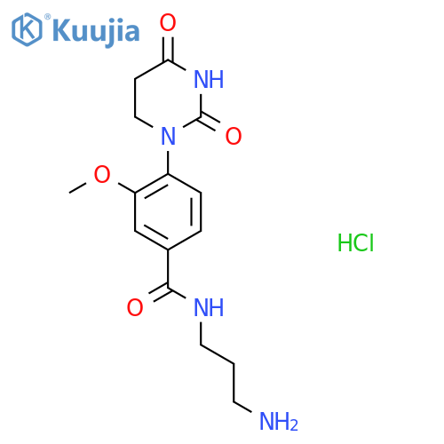 N-(3-aminopropyl)-4-(2,4-dioxo-1,3-diazinan-1-yl)-3-methoxybenzamide hydrochloride structure