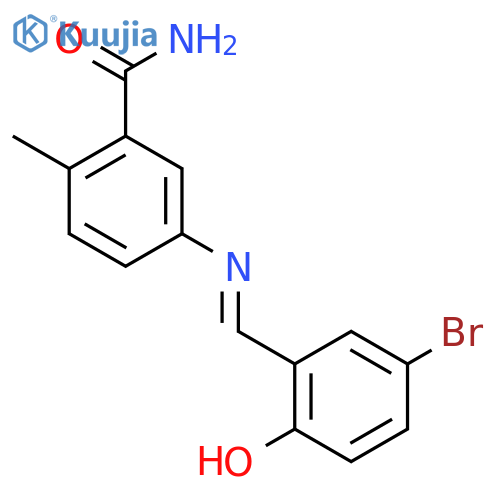 5-((5-Bromo-2-hydroxybenzylidene)amino)-2-methylbenzamide structure