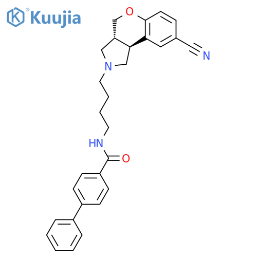 [1,1'-Biphenyl]-4-carboxamide,N-[4-[(3aR,9bS)-8-cyano-1,3a,4,9b-tetrahydro[1]benzopyrano[3,4-c]pyrrol-2(3H)-yl]butyl]- structure