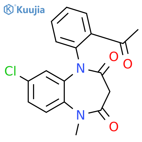 1H-1,5-Benzodiazepine-2,4(3H,5H)-dione,5-(2-acetylphenyl)-7-chloro-1-methyl- structure