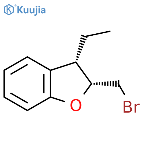 rac-(2R,3S)-2-(bromomethyl)-3-ethyl-2,3-dihydro-1-benzofuran structure