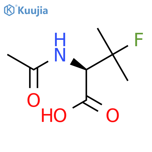rel-(2R)-2-acetamido-3-fluoro-3-methylbutanoic acid structure