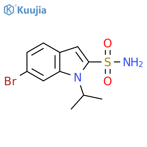 6-bromo-1-(propan-2-yl)-1H-indole-2-sulfonamide structure