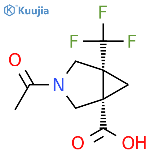rac-(1R,5S)-3-acetyl-5-(trifluoromethyl)-3-azabicyclo3.1.0hexane-1-carboxylic acid structure