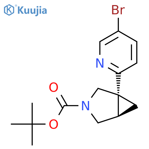 rac-tert-butyl (1R,5R)-1-(5-bromopyridin-2-yl)-3-azabicyclo3.1.0hexane-3-carboxylate structure