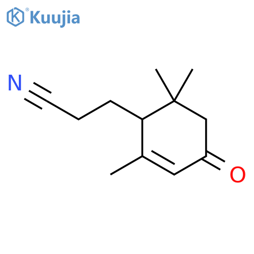 2-Cyclohexene-1-propanenitrile, 2,6,6-trimethyl-4-oxo- structure