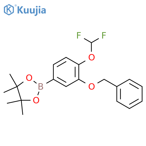 2-(3-(Benzyloxy)-4-(difluoromethoxy)phenyl)-4,4,5,5-tetramethyl-1,3,2-dioxaborolane structure