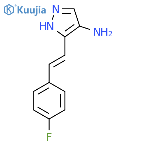 5-2-(4-fluorophenyl)ethenyl-1H-pyrazol-4-amine structure
