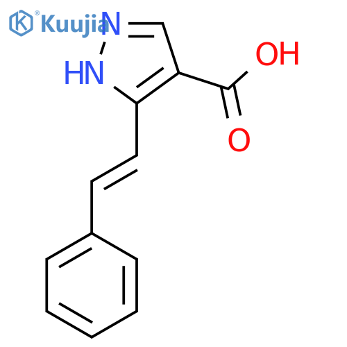 5-(2-phenylethenyl)-1H-pyrazole-4-carboxylic acid structure