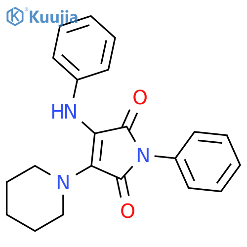 1H-Pyrrole-2,5-dione, 1-phenyl-3-(phenylamino)-4-(1-piperidinyl)- structure