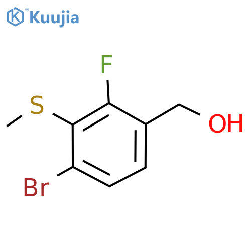 (4-Bromo-2-fluoro-3-(methylthio)phenyl)methanol structure